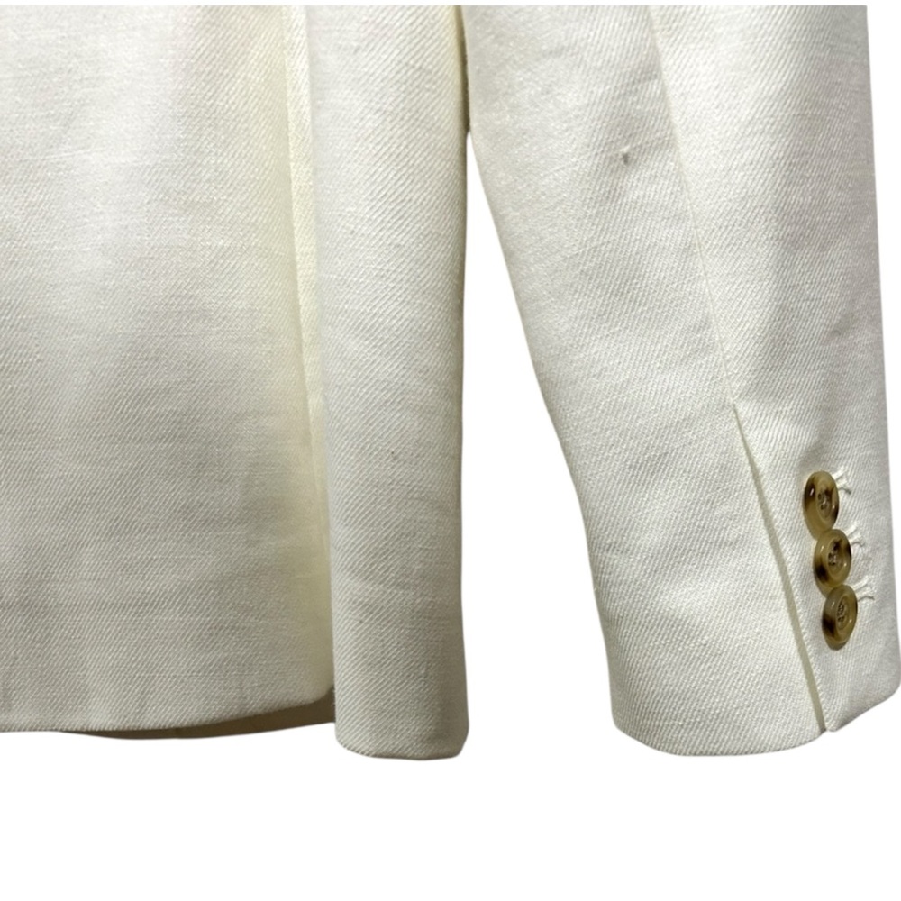 J. Crew Parke Blazer White Linen Classic Tailored Old Money Minimalist Fitted 6 - Picture 6 of 12